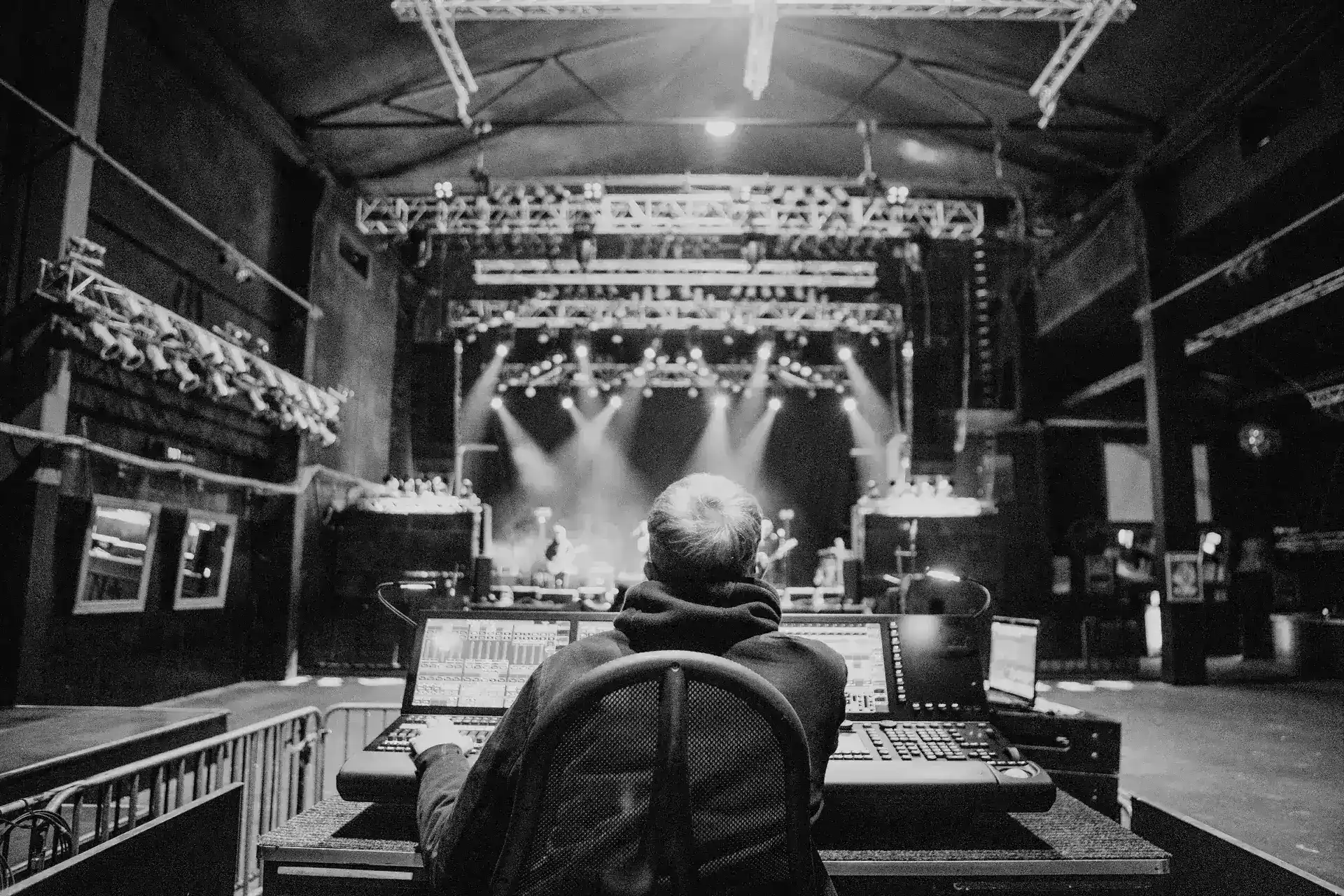 Sound engineer at work